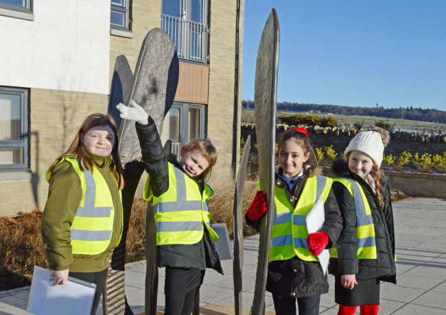 Kids with public art