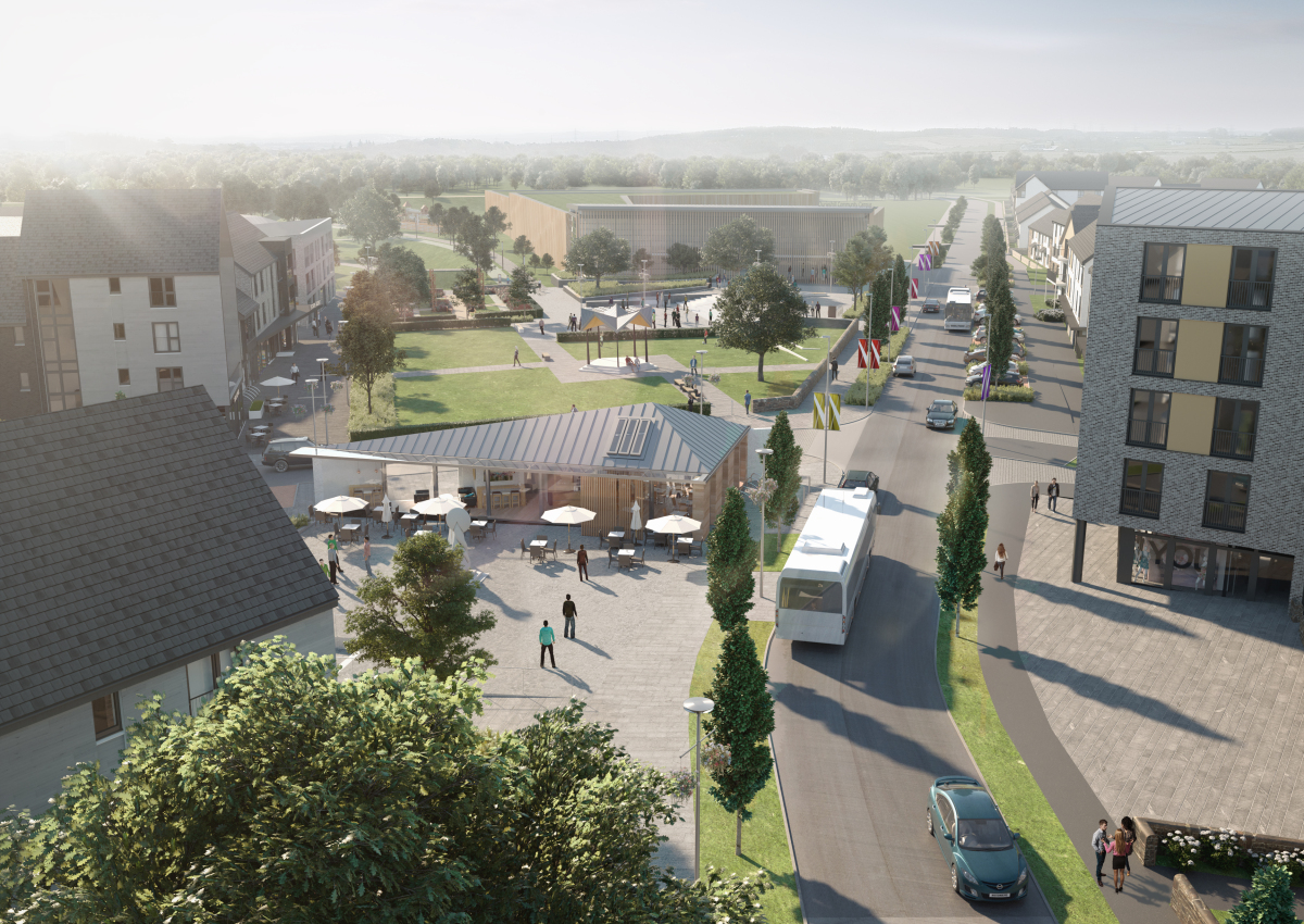 Overhead artists impression of Durieshill in Stirling