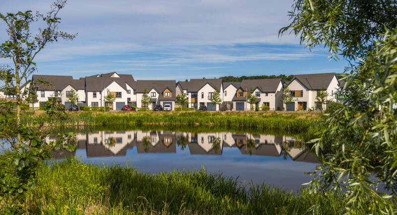 SUDs pond at Bertha Park Village, Perth.