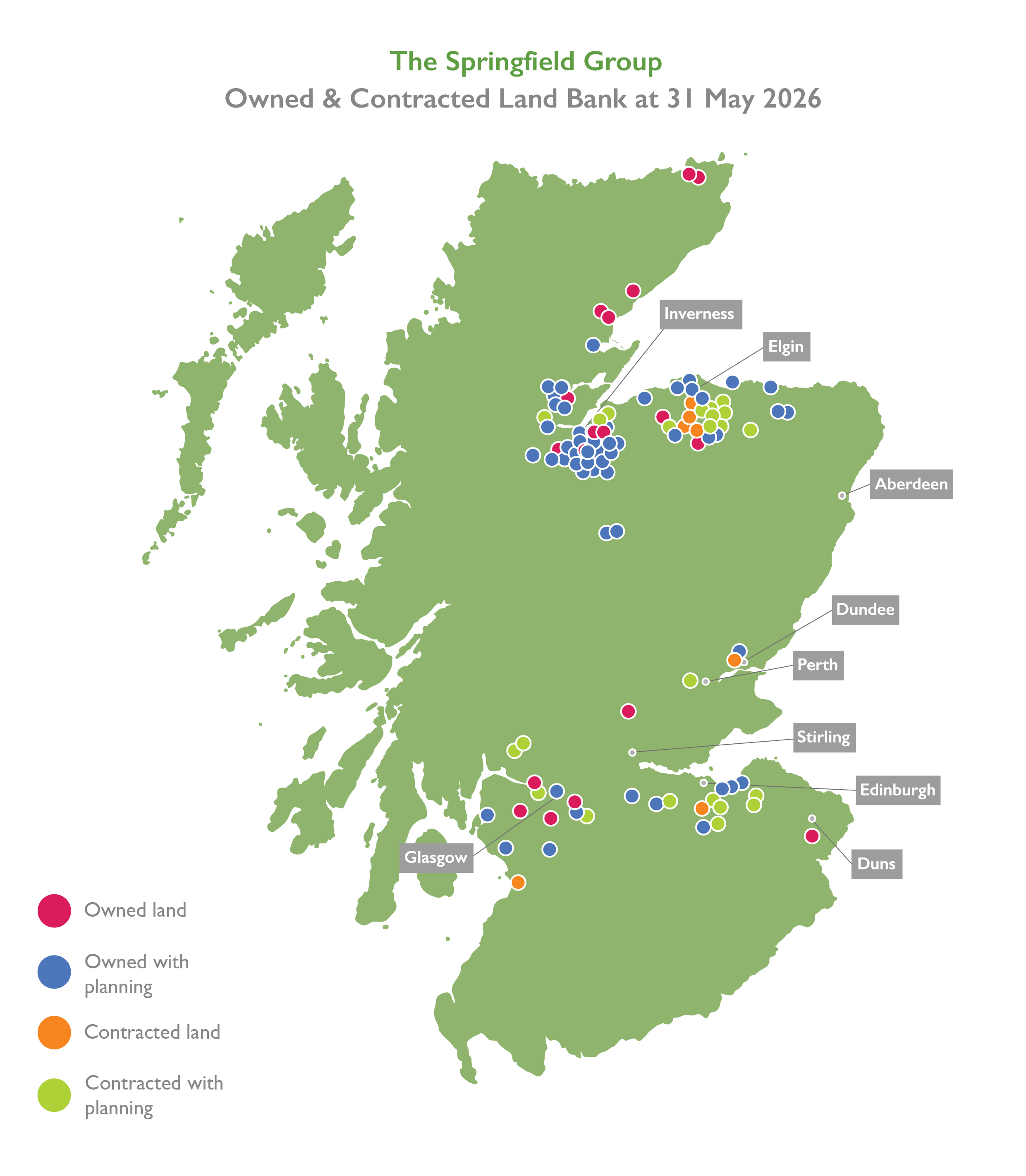 The Springfield Group Land bank map 31st May 2026 01